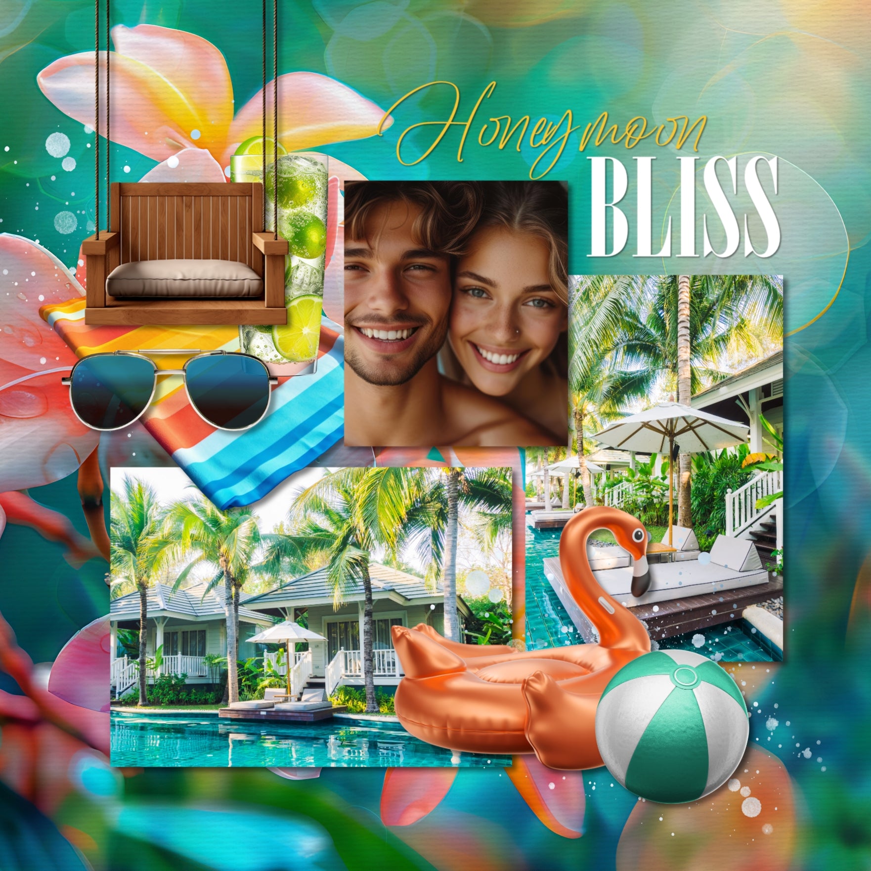 Paper Duos by Lucky Girl Creative digital art for digital scrapbooking are the perfect combination of papers! Use to create one-of-a-kind beautiful backgrounds of tropical flower bokeh and warm ombre great for beach vacations and summer holidays. This kit includes the Tropical Flower Bokeh Papers and the Tropical Warm Ombre Papers.