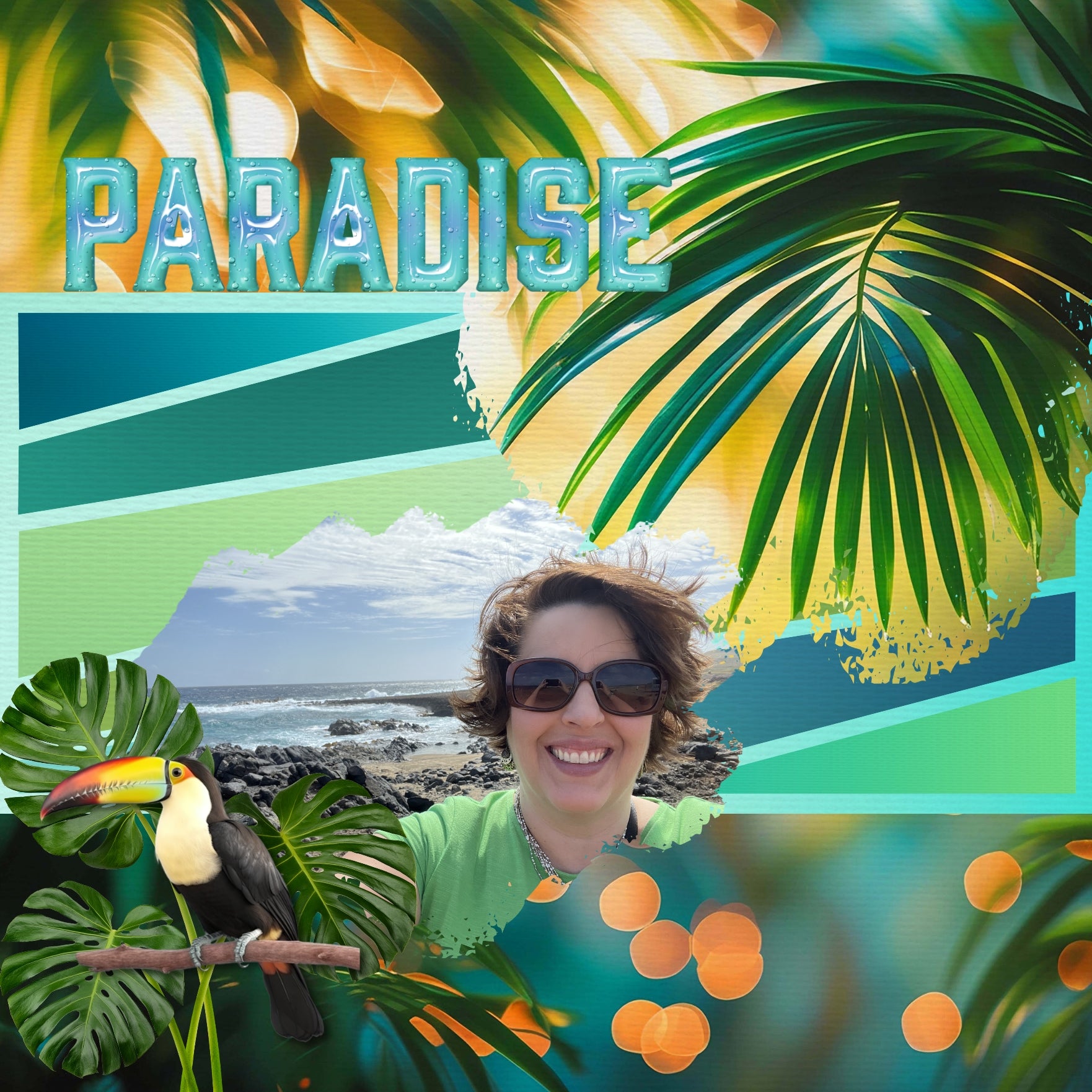 Paper Duos are the perfect combination of papers by Lucky Girl Creative digital art for digital scrapbooking! Use to create one-of-a-kind beautiful backgrounds of tropical leaf bokeh and cool ombre great for summer vacations and tropical holidays. This kit contains the Tropical Leaf Bokeh Papers and the Tropical Cool Ombre Papers.