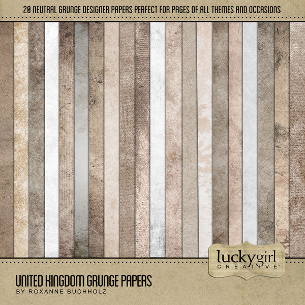 Celebrate the United Kingdom, England, Scotland, Northern Ireland, Wales, and all of Europe with these realistic stone digital papers by Lucky Girl Creative. Great for adding that historic vintage and antique look to all your medieval and renaissance pages including family heritage and genealogy.