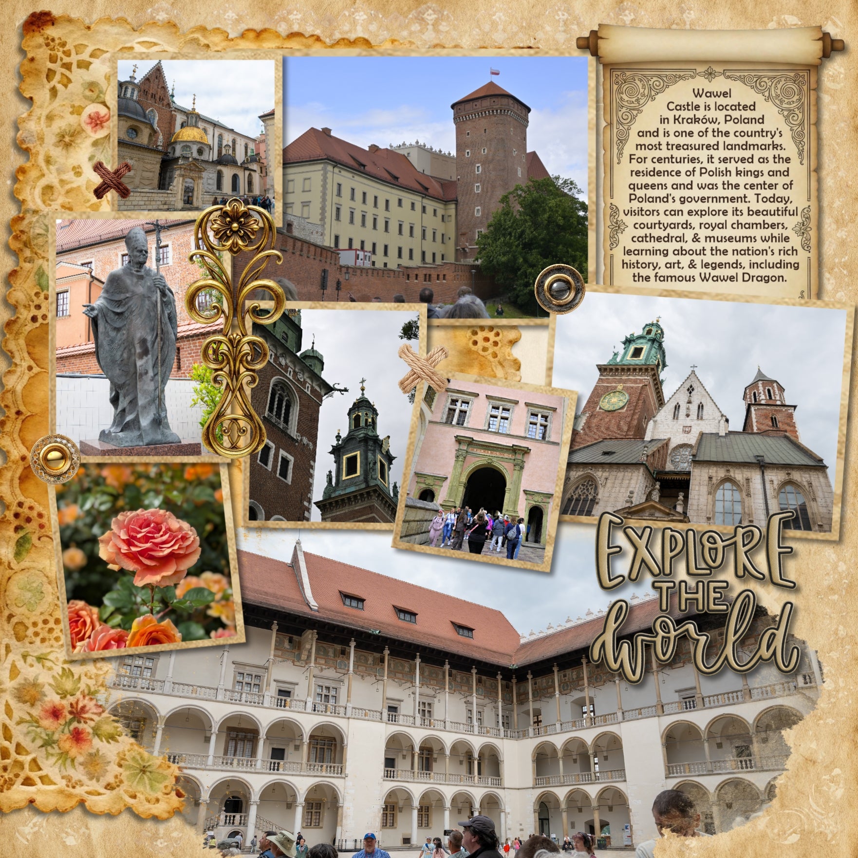 In a neutral vintage style, these beautiful and ornate metal fasteners, papers, and stamped alpha embellishments by Lucky Girl Creative digital art will add an elegant touch to all your family history, genealogy, and heritage projects. Great for weddings, too!