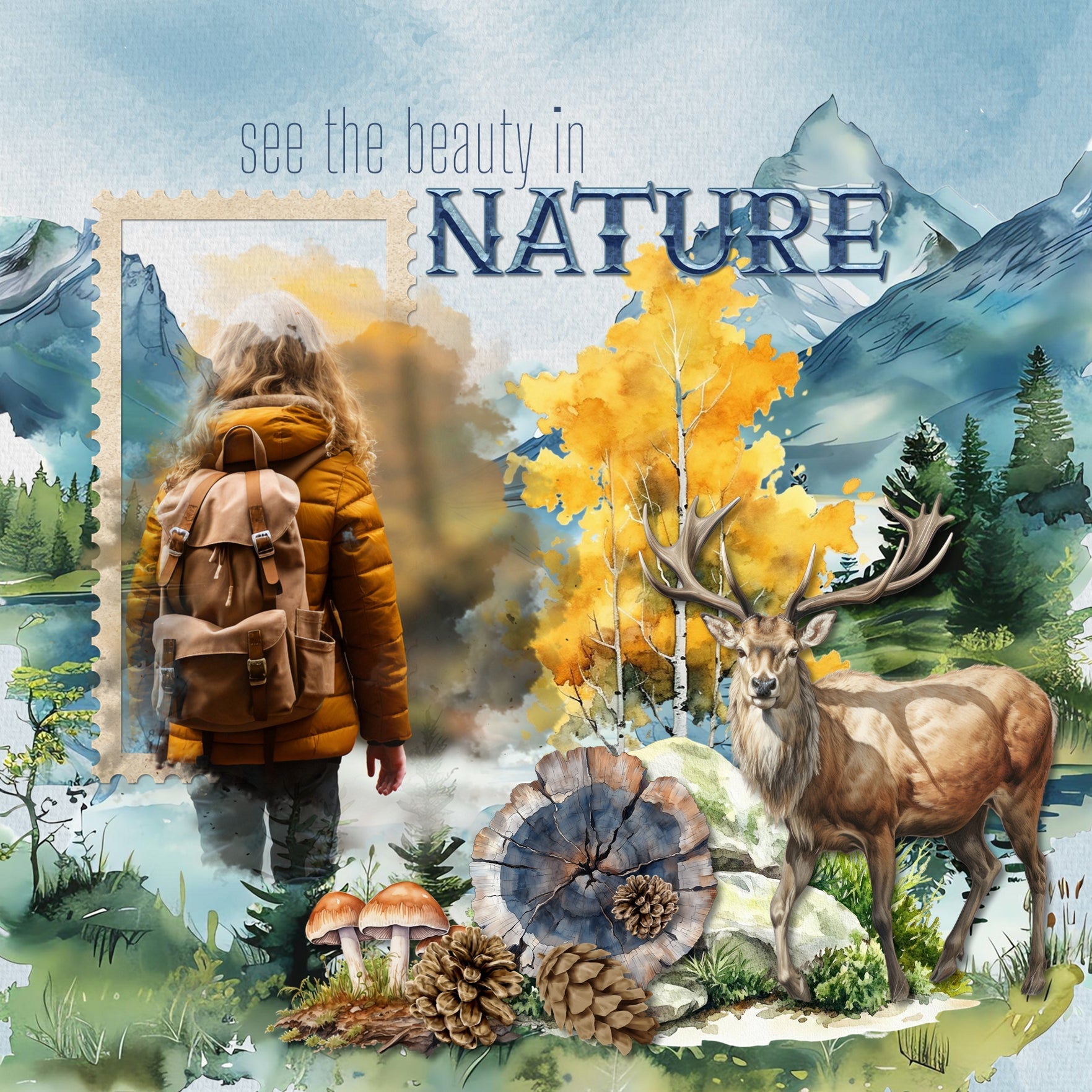 Add these beautiful watercolor embellishments, papers, easy masks, and coordinated alpha set by Lucky Girl Creative digital art to all your Scandinavian, Viking, and Nordic family history digital scrapbooking albums! Use for documenting travel and vacations to Scandinavia - Denmark, Norway, Sweden, Finland, and Iceland as well as other locations in Europe. Embellishments include crow, chicken, deer, stag, dragon, fish, Icelandic horse, seal, whale, wolf, building, village, town, calendar, dock, pier.