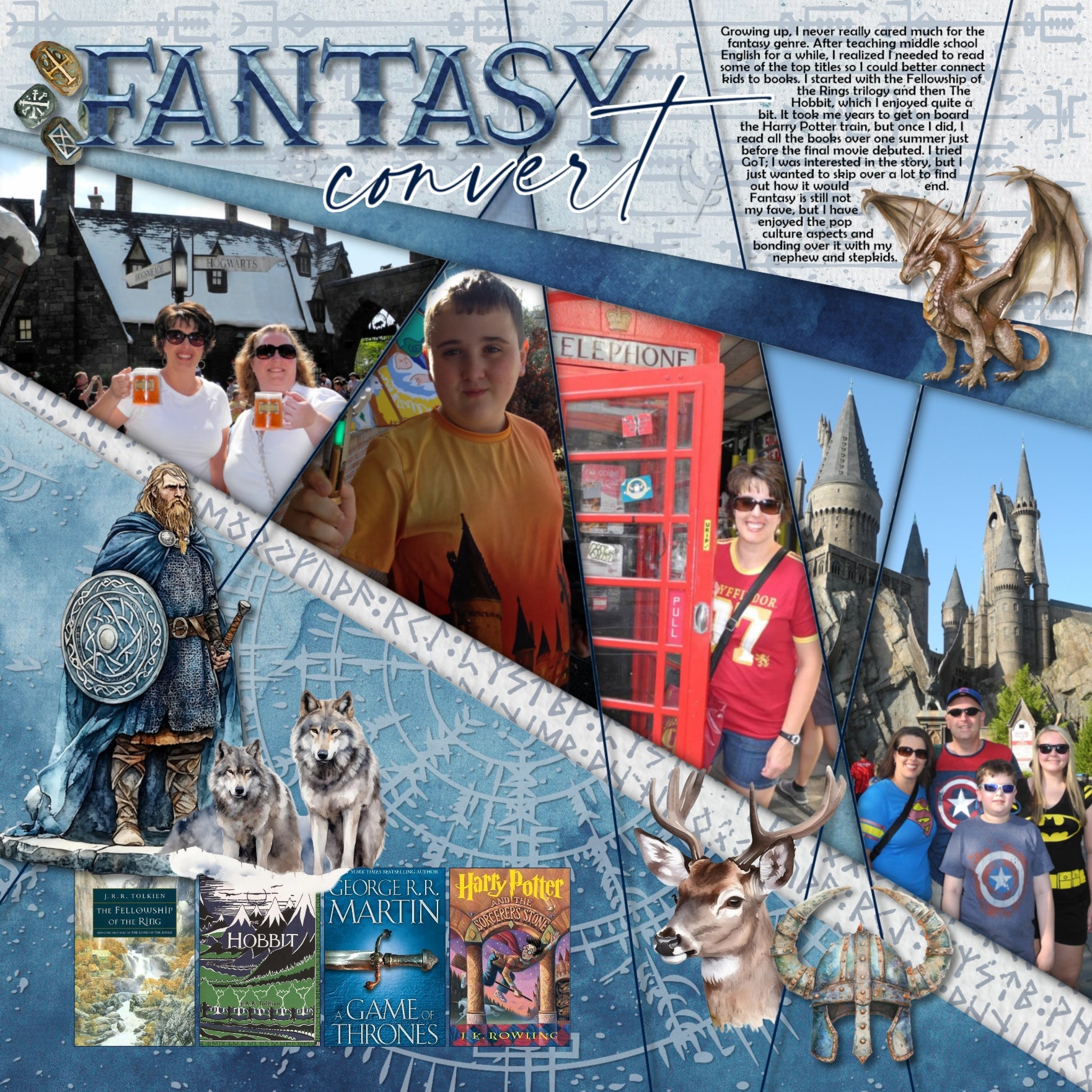 Add these beautiful watercolor embellishments, papers, easy masks, and coordinated alpha set by Lucky Girl Creative digital art to all your Scandinavian, Viking, and Nordic family history digital scrapbooking albums! Use for documenting travel and vacations to Scandinavia - Denmark, Norway, Sweden, Finland, and Iceland as well as other locations in Europe. Embellishments include crow, chicken, deer, stag, dragon, fish, Icelandic horse, seal, whale, wolf, building, village, town, calendar, dock, pier.