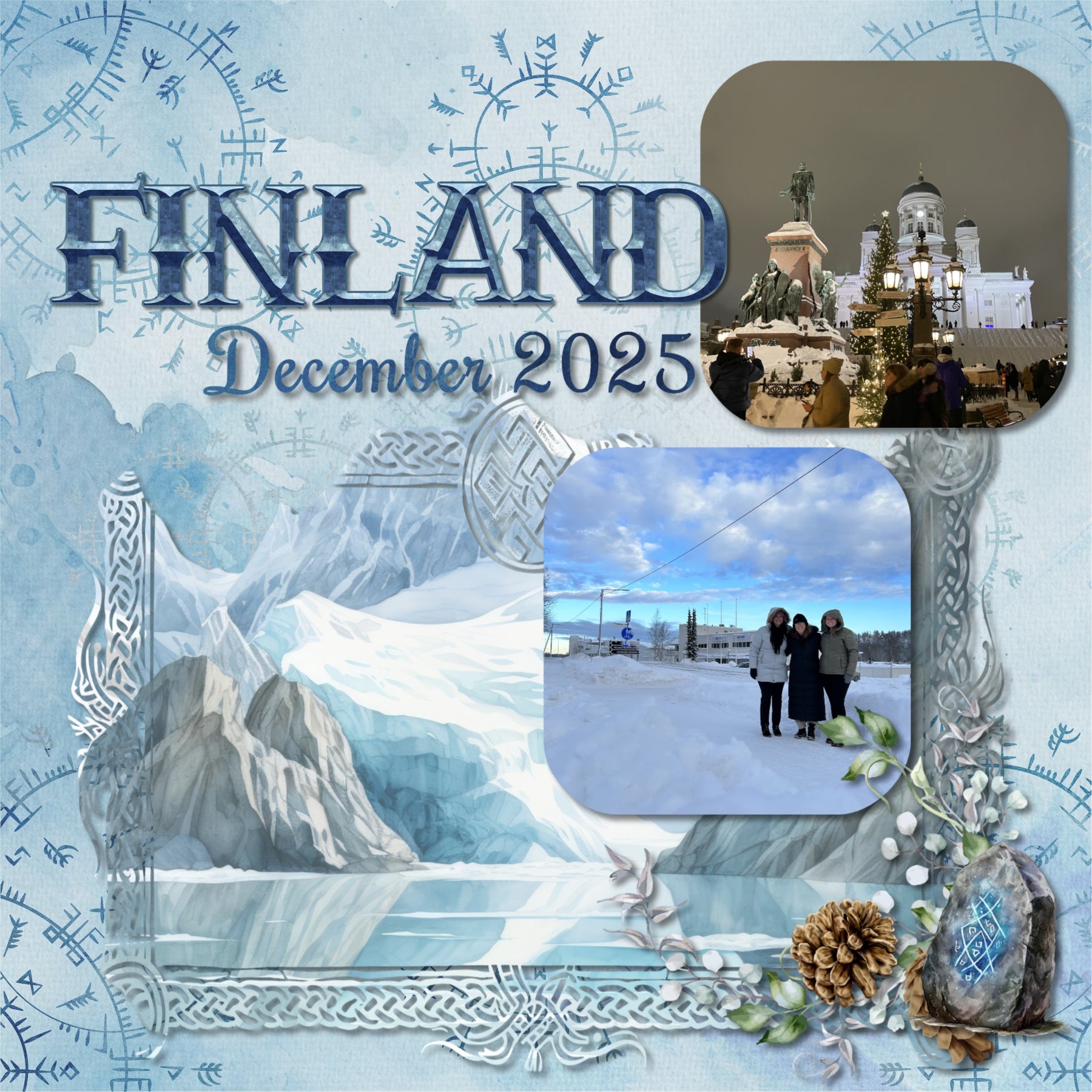 Add these beautiful watercolor embellishments, papers, easy masks, and coordinated alpha set by Lucky Girl Creative digital art to all your Scandinavian, Viking, and Nordic family history digital scrapbooking albums! Use for documenting travel and vacations to Scandinavia - Denmark, Norway, Sweden, Finland, and Iceland as well as other locations in Europe. Embellishments include crow, chicken, deer, stag, dragon, fish, Icelandic horse, seal, whale, wolf, building, village, town, calendar, dock, pier.