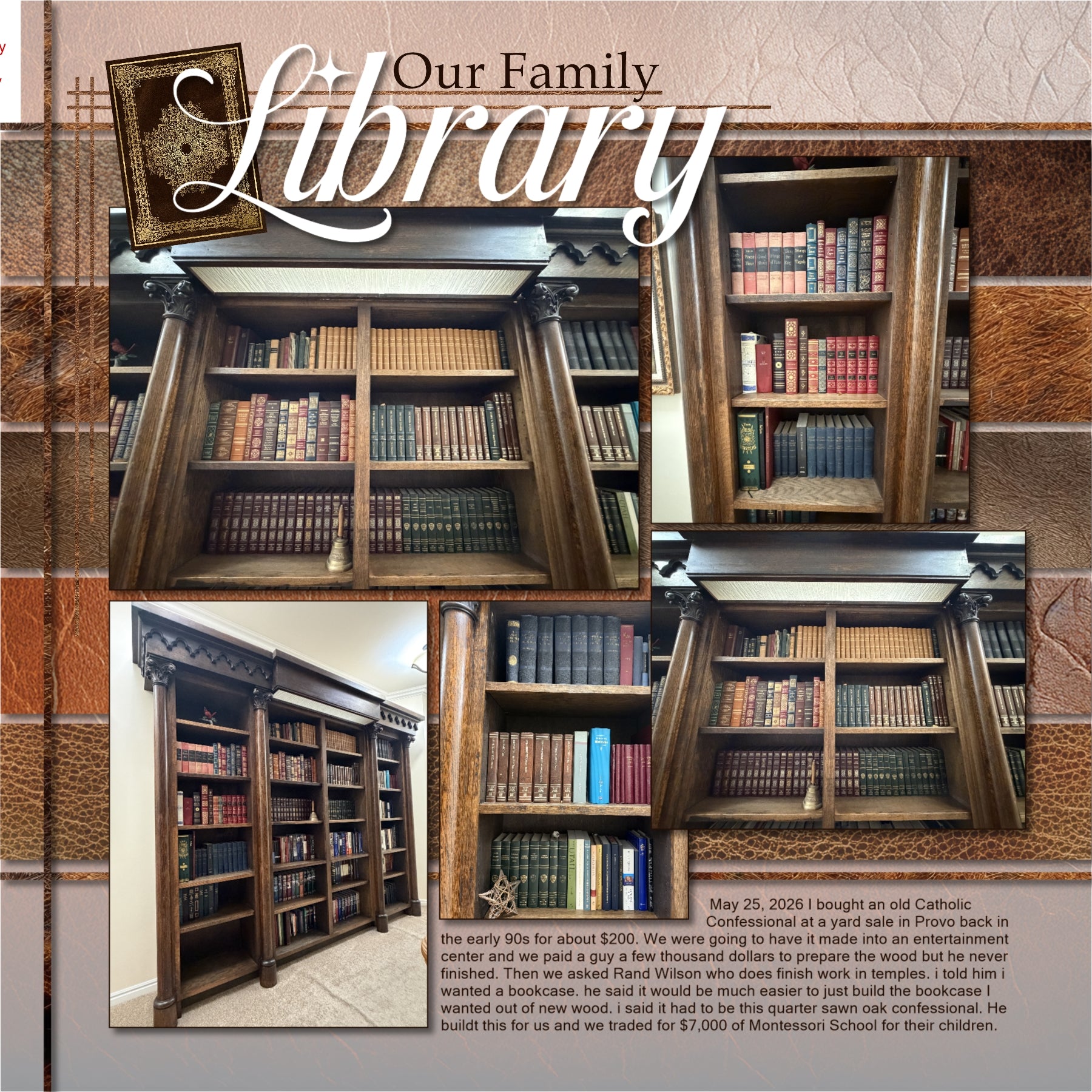 Brown Vintage Book Covers Digital Scrapbook Kit