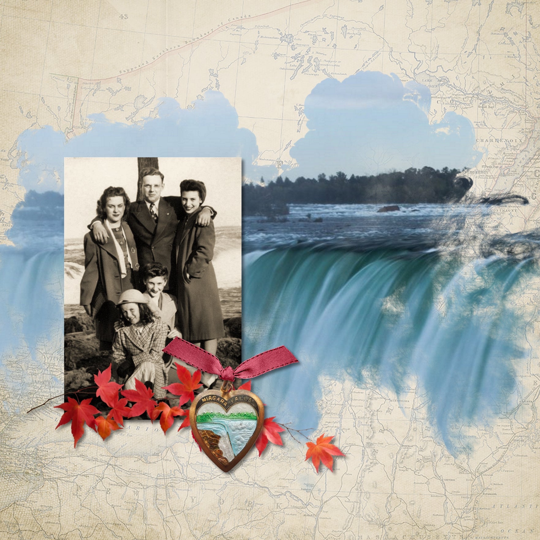Celebrate your travel memories to Canada with these digital scrapbooking realistic embellishments by Lucky Girl Creative digital art great for Canadians, vacations to Canada, and family history and genealogy projects. Layer with your favorite photos and papers to create a warm and authentic scrapbooking look.
