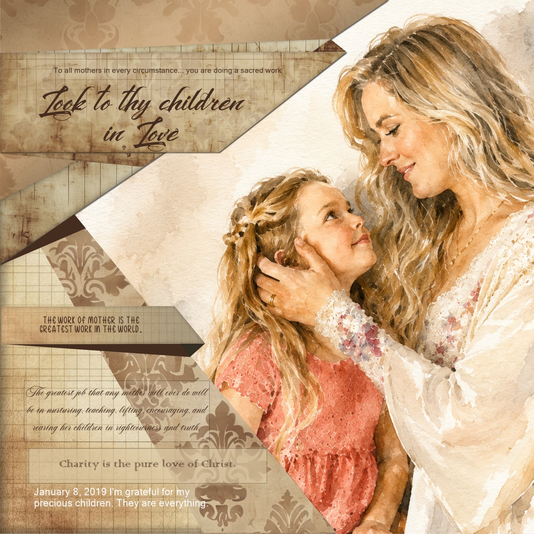 Paper Duos by Lucky Girl Creative digital art are the perfect combination of papers! Use to create one-of-a-kind beautiful backgrounds with vintage damask and distressed geometric grids. These papers will add that touch of interest and authenticity to all your pages including family history, genealogy, and travel. This kit contains the Vintage Damask Papers and the Vintage Grid Papers.