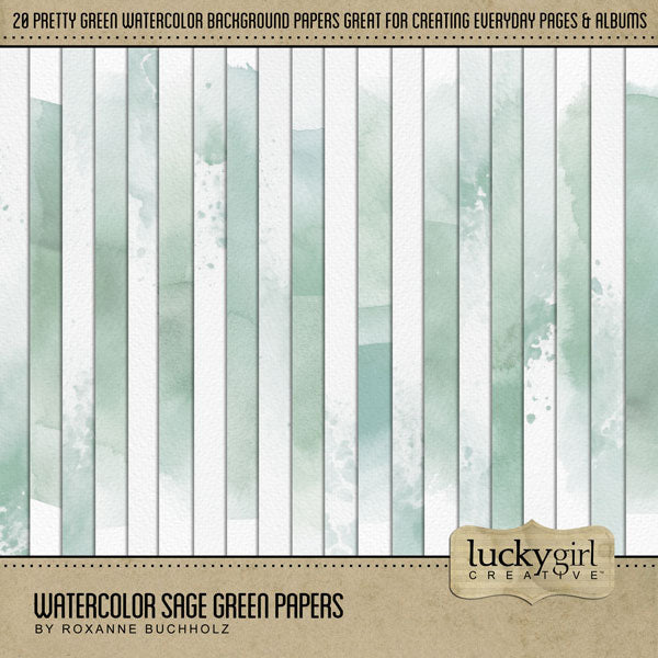 Add these beautiful watercolor background papers by Lucky Girl Creative digital art to all your digital scrapbooking pages and mix-and-match them on various projects throughout the year! Great for any occasion and theme! This kit is included in the Oceania Watercolor Bundle.