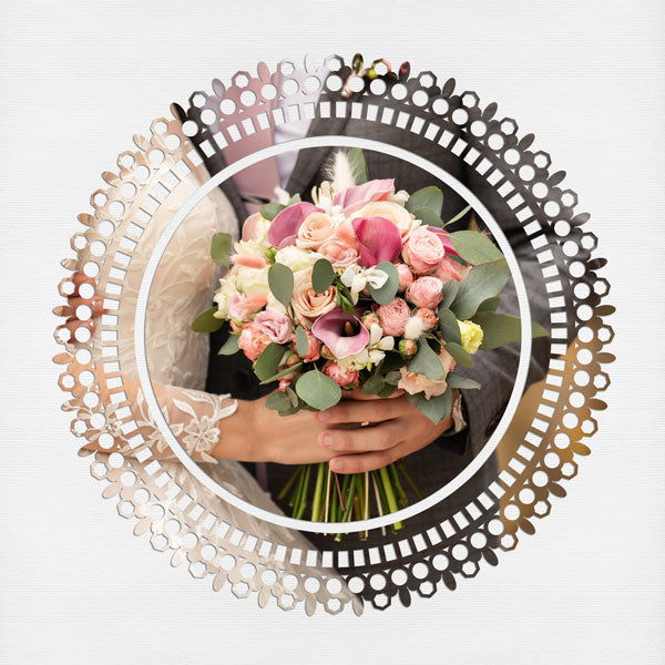 With 4 unique designs by Lucky Girl Creative digital art, these decorative round photo masks for digital scrapbooking are supplied as both standard and inverse embellishment overlays for maximum flexibility. These circle masks are perfect for highlighting any special occasion or theme, especially wedding, baby, and vintage heritage. Fill with color, paper, or your favorite photo to create a one-of-a-kind image.