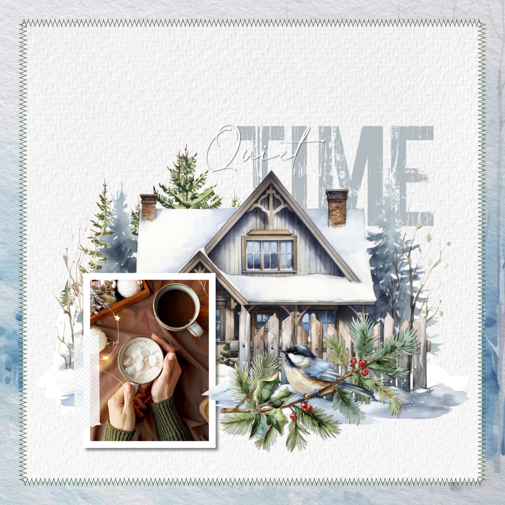 Add beautiful background papers by Lucky Girl Creative digital art to all your seasonal winter and holiday digital scrapbooking pages! In hues of blue, the watercolor winter landscapes add so much warmth and depth to all your memory keeping projects. Great for winter, snow, and nature and outdoors, too! Landscapes include forest, pine, evergreen, birch, snow, ice, meadow, trees, lake, mountains, and more. This kit is NOT included in any bundle.