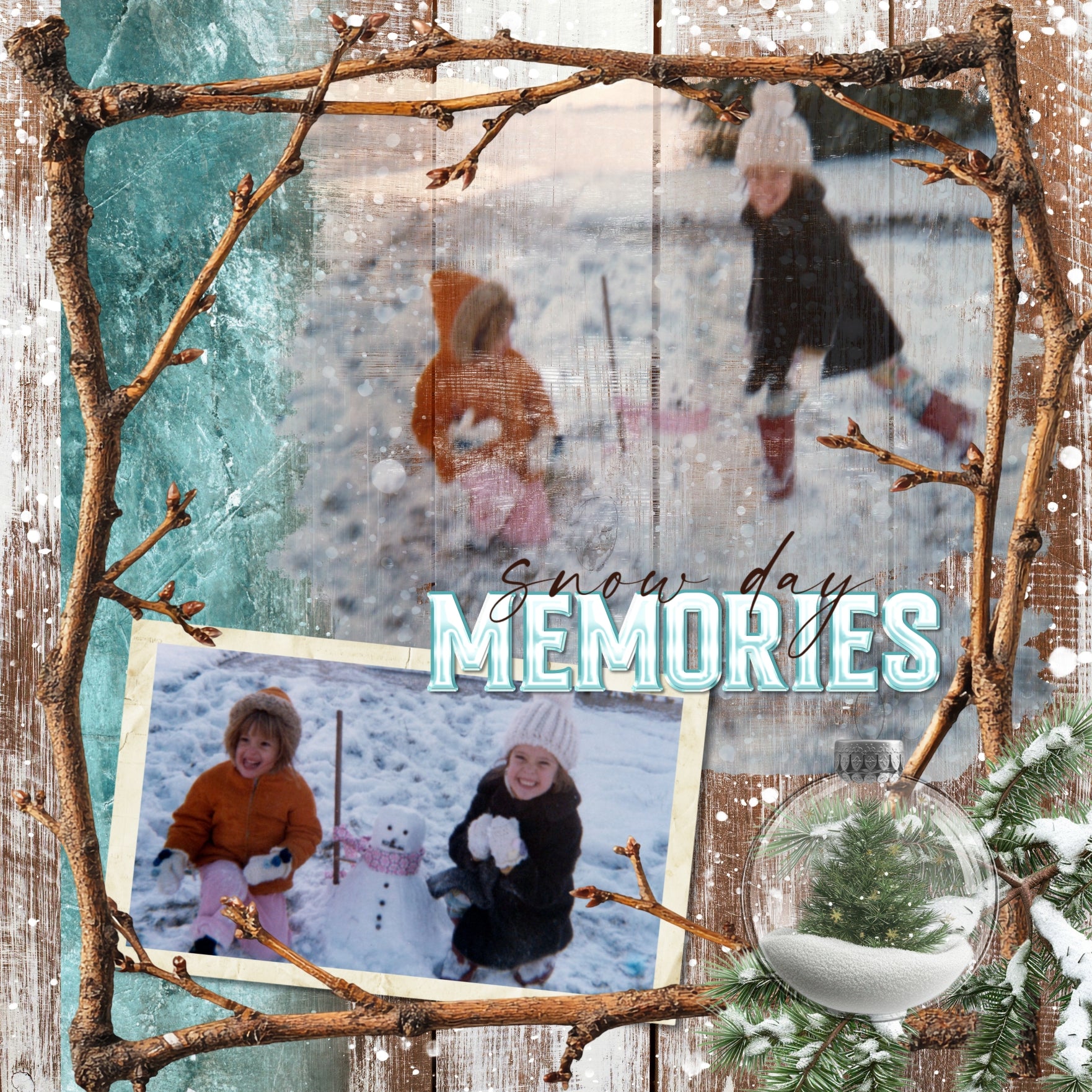 Woodland Winter Add-on Elements Digital Scrapbook Kit