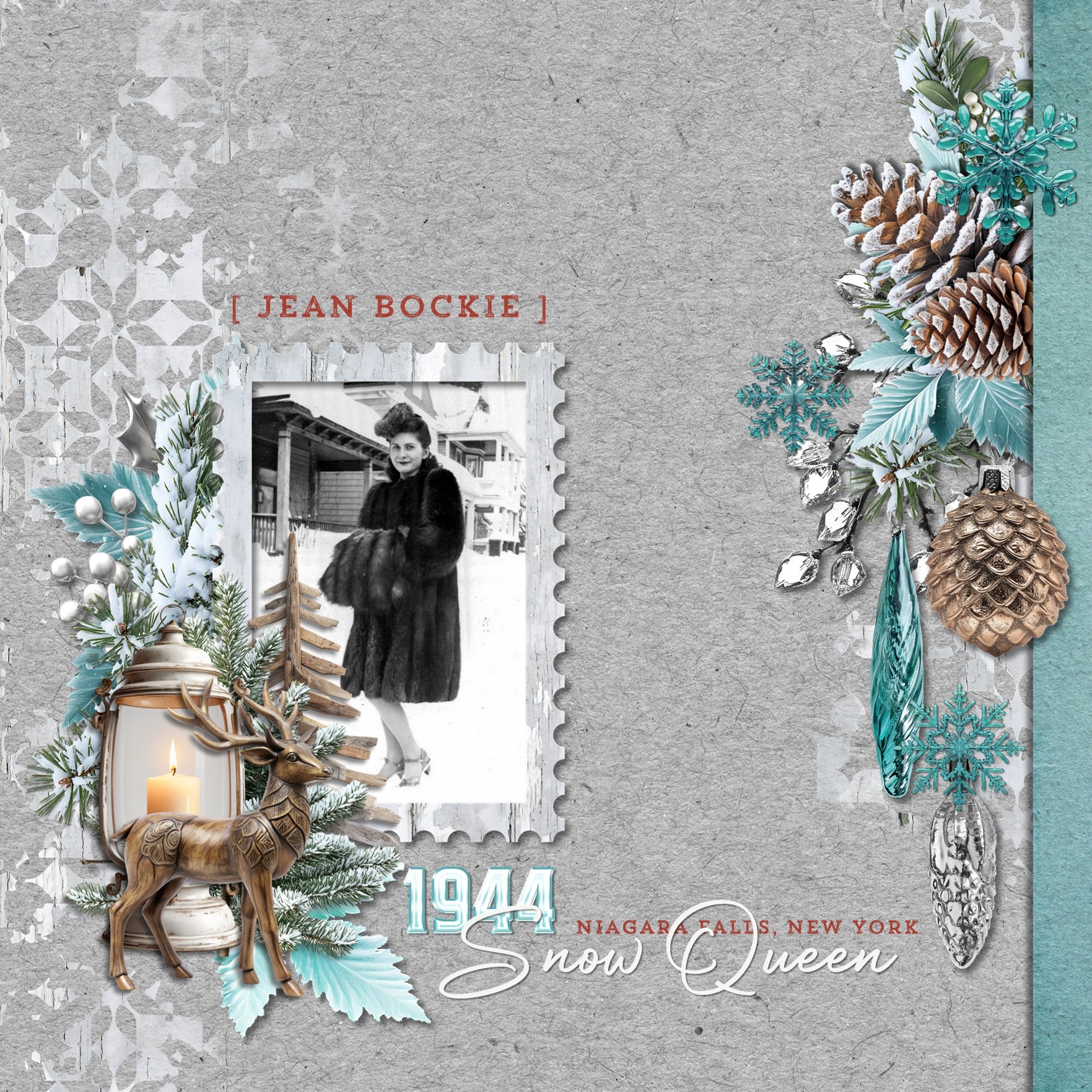 Add these cluster embellishments, realistic embellishments, wood grain easy masks & overlays, wooden signs and frames, and 2 alpha sets by Lucky Girl Creative digital art to all your Christmas greeting cards, holiday decor, and winter pages. Great for outdoor and nature pages, too. Embellishments include deer, Husky dog, cabin, snow, Cardinal birds, Christmas tree, polar bears, penguins, lantern, ornaments, pinecone, sled, sleigh, and more!