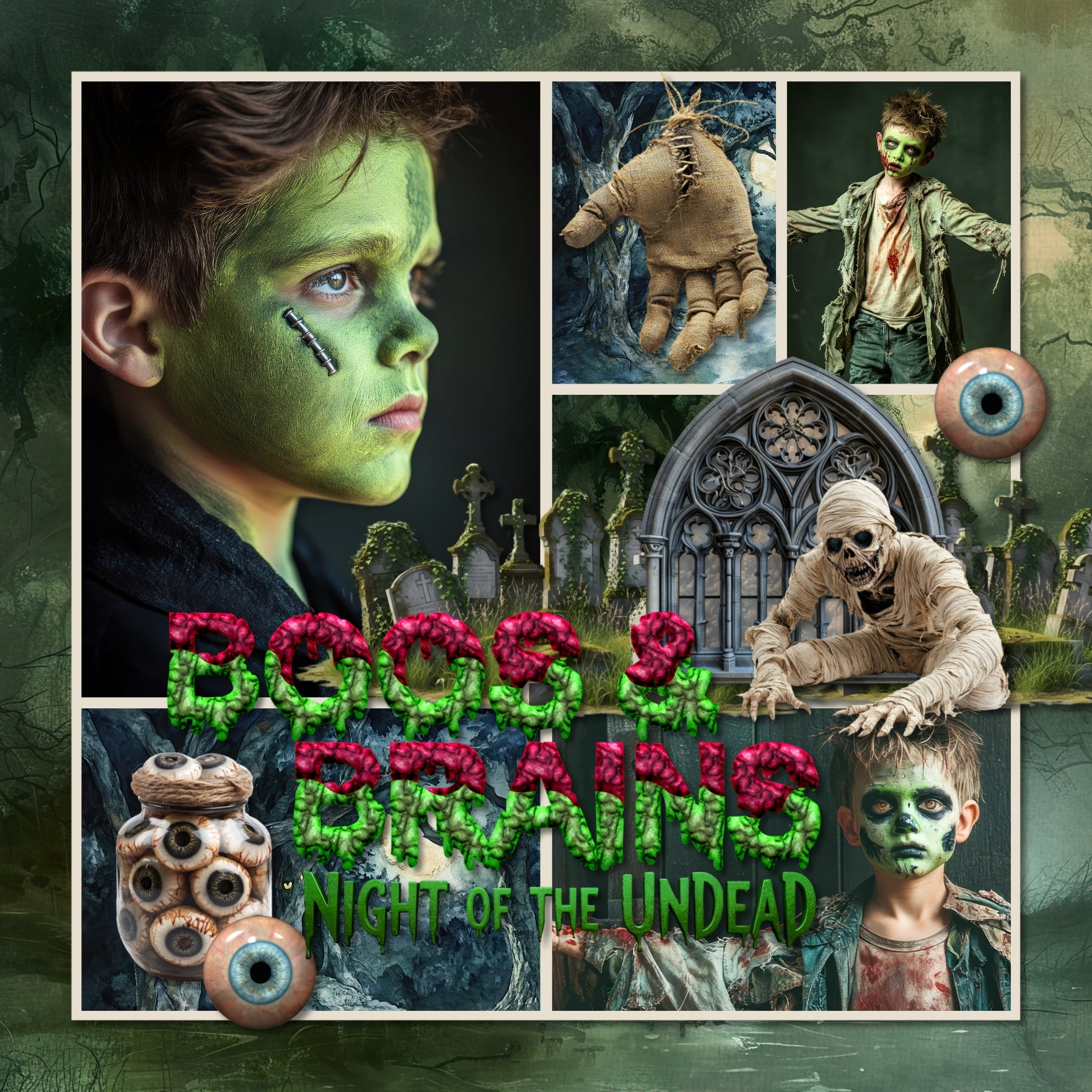 Packed with creepy character and Halloween-inspired flair, this delightfully eerie alphabet by Lucky Girl Creative digital art is perfect for adding a monstrously fun touch to your designs. Whether you're spelling out spooky greetings, creating frightfully fun titles, or adding a little undead attitude to your scrapbook pages, this zombie-themed alpha set is ready to rise from the grave and make your projects come alive! Perfect for Halloween layouts, haunted adventures, trick-or-treat memories