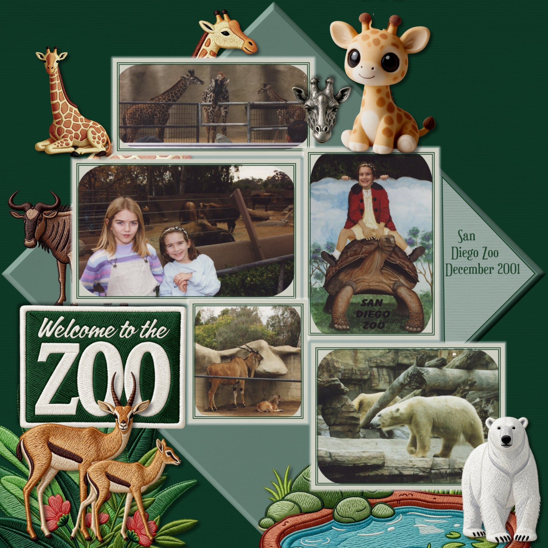 Zoo Plastic Keychains Digital Scrapbook Kit