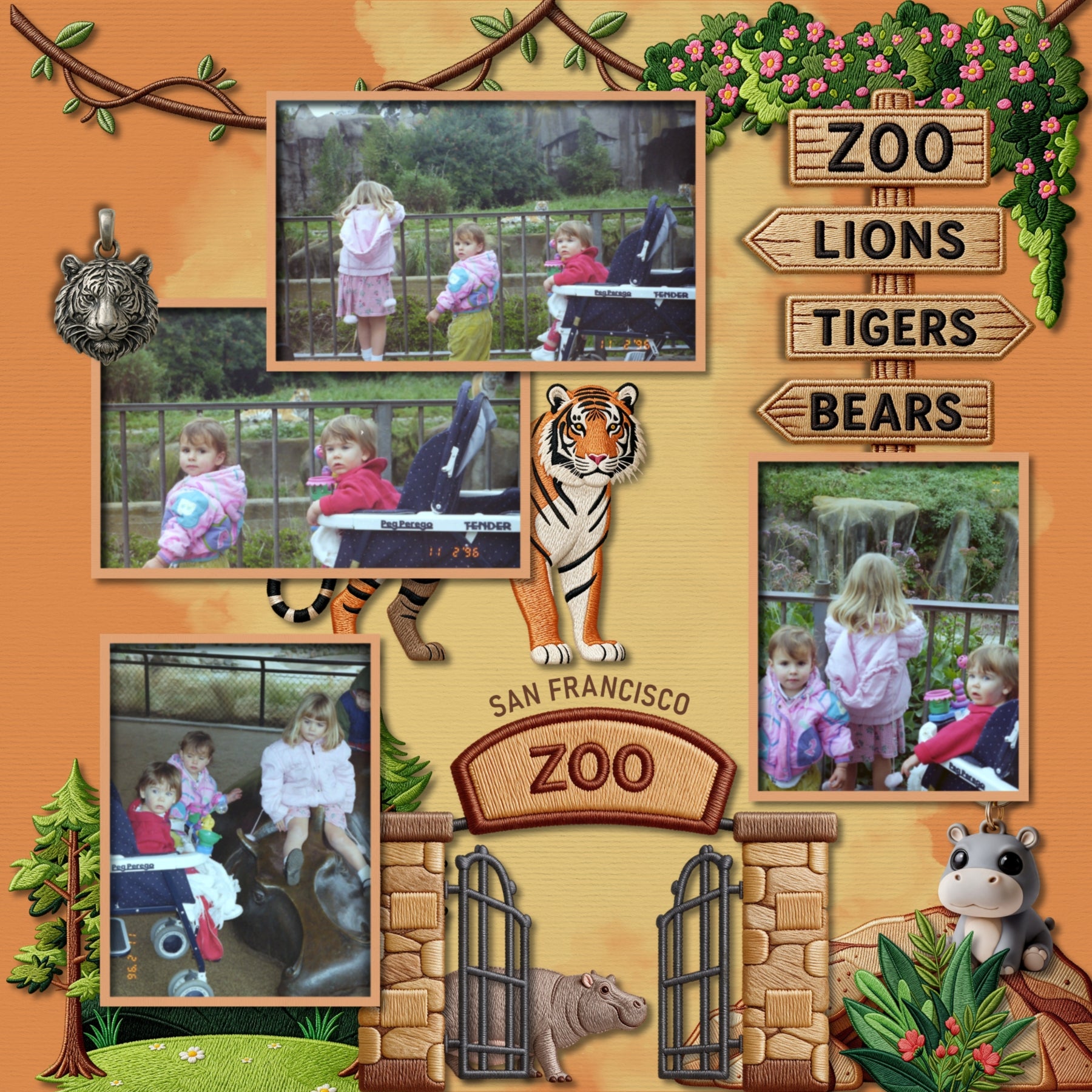 Zoo Charms Digital Scrapbook Kit
