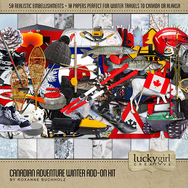 Canadian Adventure Winter Add-On Digital Scrapbook Kit – Lucky Girl ...
