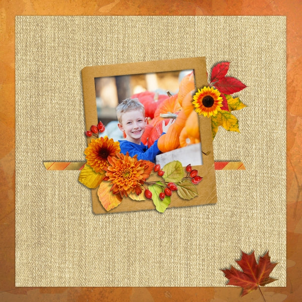 Fall is in the air and these autumn digital art essentials will help you add those special touches to your digital scrapbook pages and albums all season long. Features leaves, woodland birds and butterflies, mushrooms, wood slices, flowers, and more!