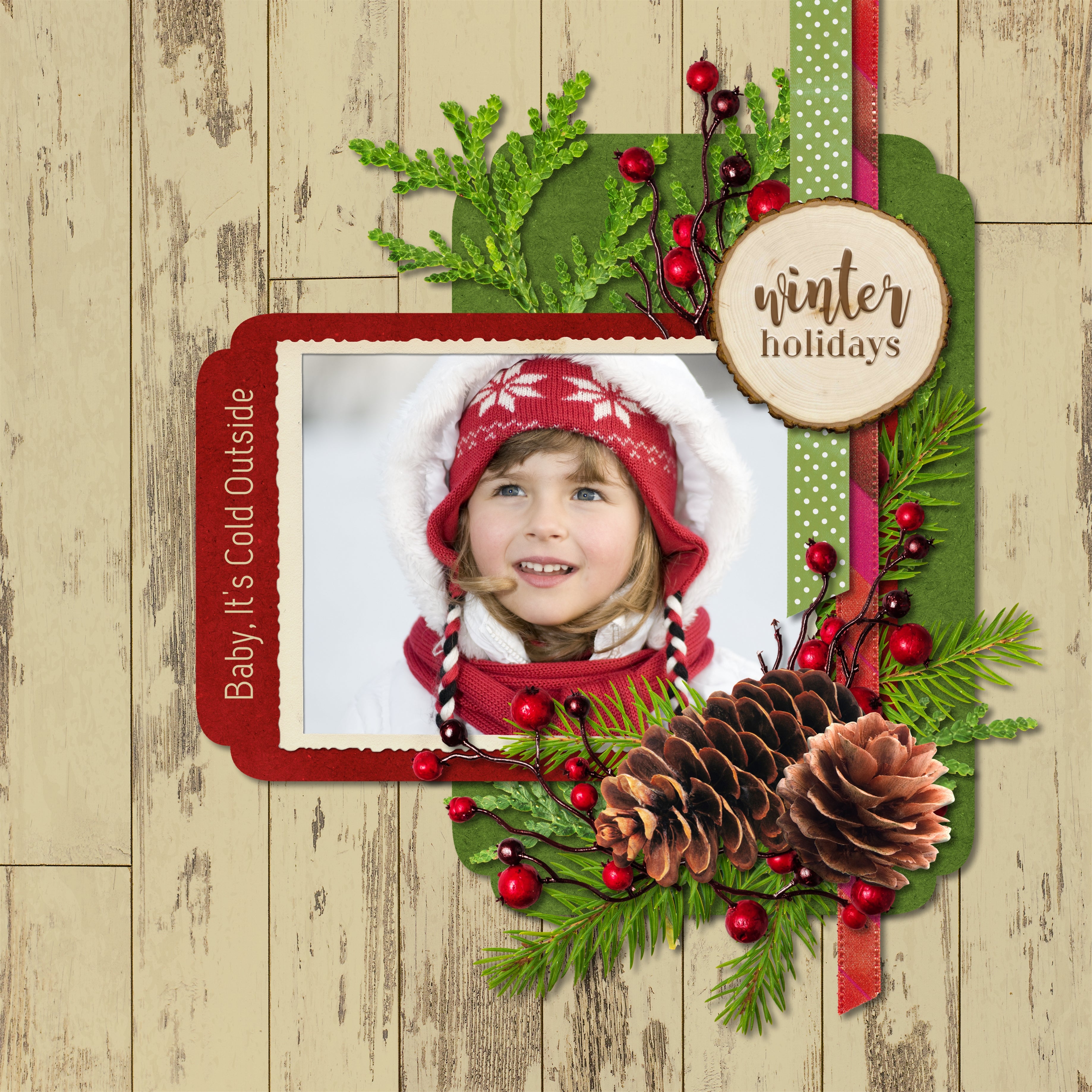 Winter is here and these seasonal digital art essentials will help you add those special touches to your digital scrapbook pages and albums all season long. Features woodland animals, evergreen pin, berries, pinecones, poinsettia, and more!