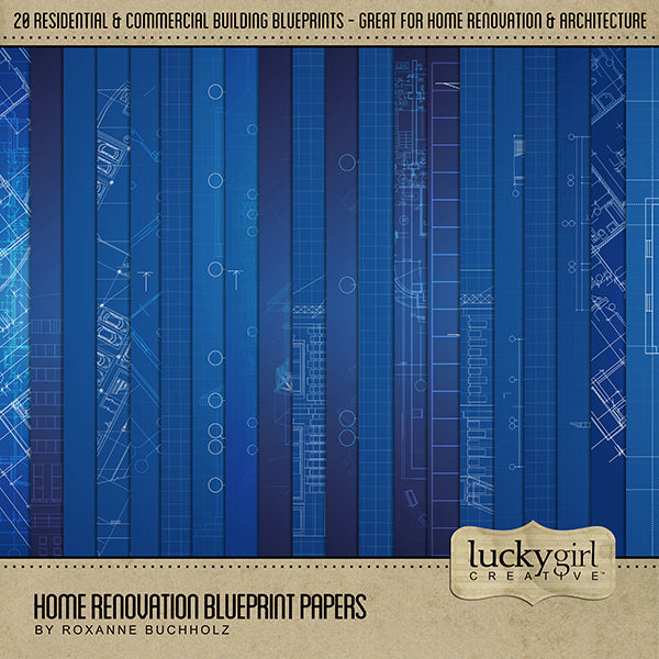 Get ready for some home improvement and remodeling with this Home Renovation digital art paper pack featuring Blueprint Papers. Perfect for documenting building a new home, renovations around your house, architects, builders, handyman projects, interior designers, draftsmen, plumbers, electricians, construction, and more.