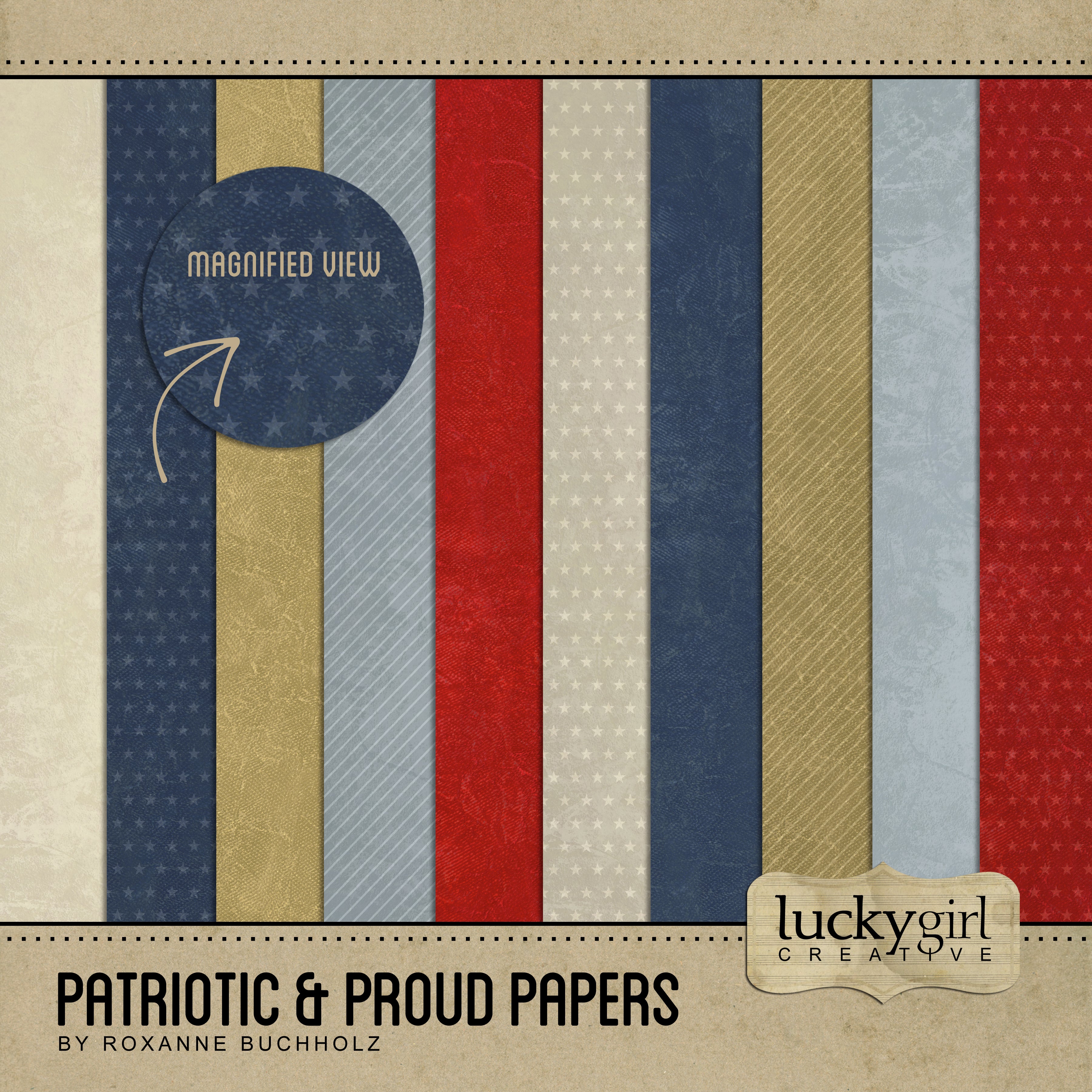 Patriotic and Proud is what you'll feel when you use this digital art kit to accent your Fourth of July and Independence Day activities or your right to vote in the United States election! Filled with vintage inspired digital art papers featuring subtle textures and patterns, some with stars and some with stripes, just right for celebrating America's independence.