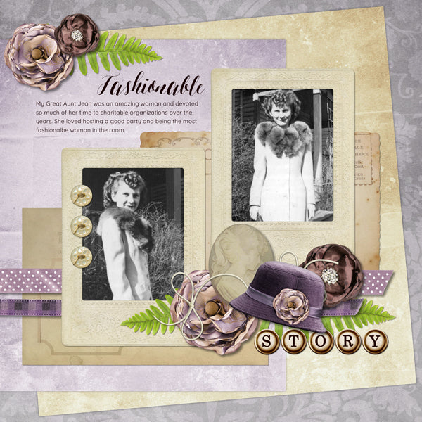 Portraits of the Past 2 Digital Scrapbook Kit is the vintage collection to look to for life stories, family history, genealogy, and any project with a historical style or subject matter. While the digital art elements have a decidedly antique look from the 1920's - 1940's, the word art will be at home on any project featuring family. Typewriter key words include love, family, tree, memories, remember, and story.