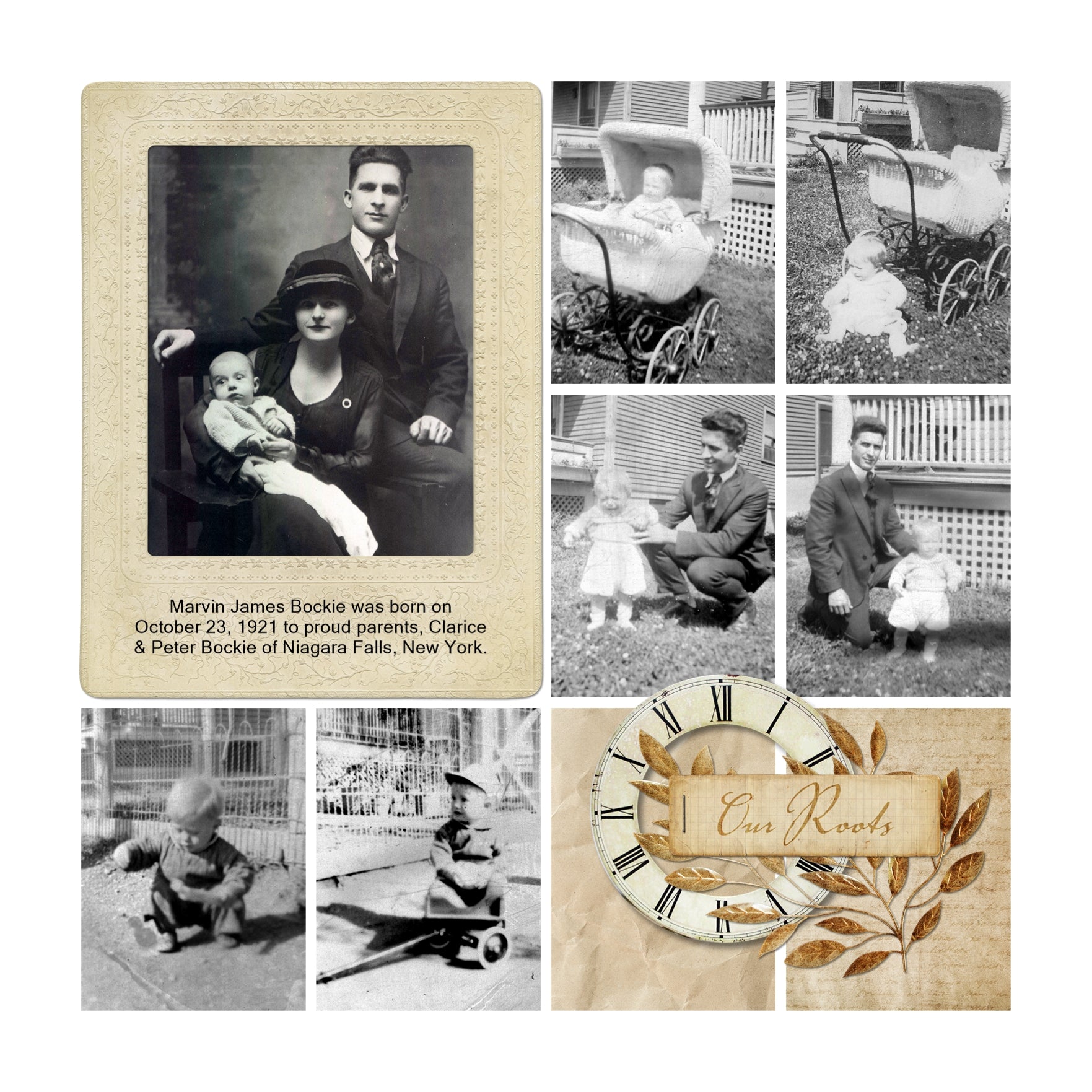 The Vintage Memories Digital Scrapbook Bundle 2 includes pre-designed digital art tags and customized family tree builder pieces which are the perfect way to accent your vintage family history and genealogy projects.