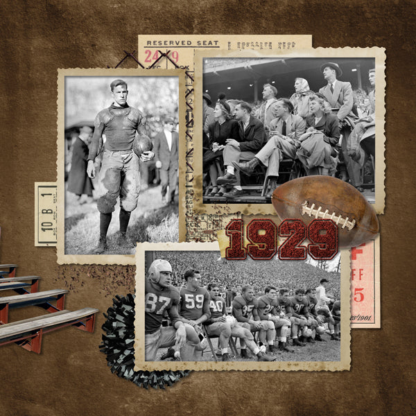 These vintage sports photo mats and frames for digital scrapbooking are the perfect way to accent your family history and or any genealogy projects.